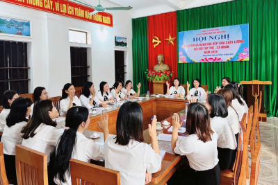 CHI BỘ TRƯỜNG MẦM NON NGHĨA PHÚ TỔ CHỨC HỘI NGHỊ KIỂM ĐIỂM, ĐÁNH GIÁ, XẾP LOẠI CHẤT LƯỢNG TẬP THỂ, CÁ NHÂN NĂM 2025