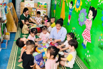 CÁC CON TRƯỜNG MẦM NON NGHĨA PHÚ HƯỞNG ỨNG NGÀY SÁCH VÀ VĂN HÓA ĐỌC VIỆT NAM